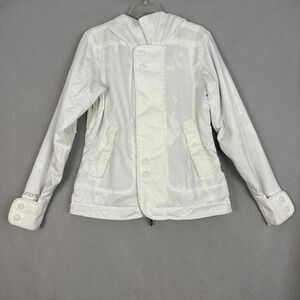 Burton Snowboard Jacket Womens Medium White DryRide Insulated Hooded Winter Coat